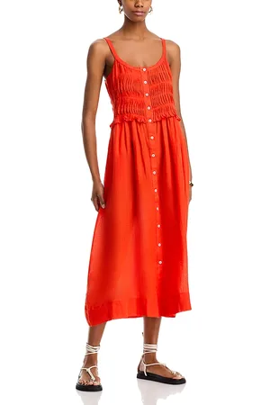 SEA Zora Solid Tank Button Down Midi Dress