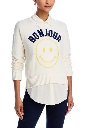 Cinq A Sept Chunky Graphic Pullover Sweater