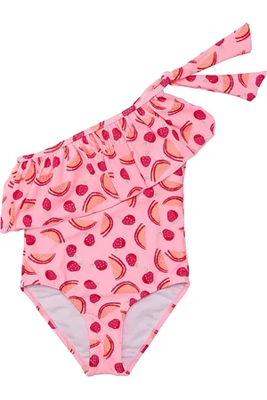Snapper Rock Berry Sweet One Shoulder Swimsuit