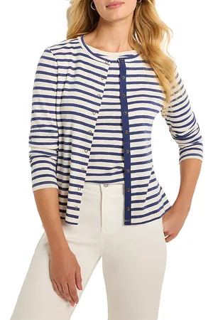 NZT by NIC+ZOE Snap Front Striped Cardigan
