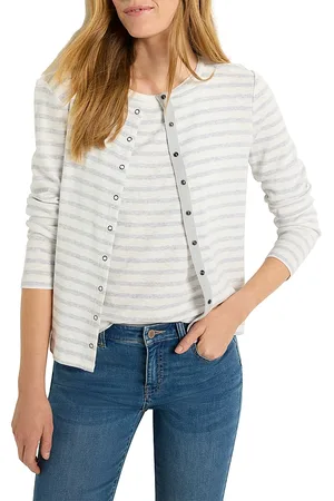 NZT by NIC+ZOE Snap Front Striped Cardigan