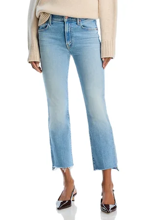 Mother The Insider High Rise Crop Step Fray Hem Jeans in