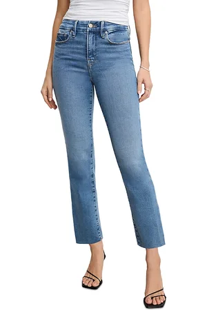 GOOD AMERICAN Soft Tech Good Legs High Rise Ankle Straight Jeans in 514