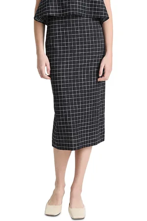 Vince Trellis Plaid Pencil Skirt