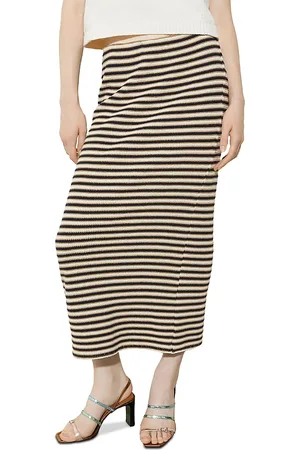 Max&Co. Cognac Striped Skirt
