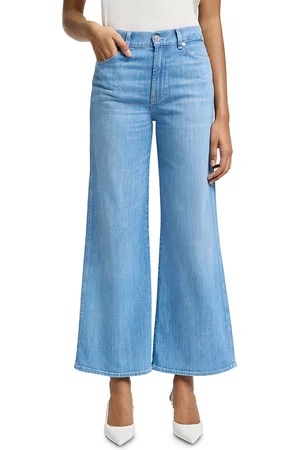 7 for all Mankind Lotta Cropped High Rise Wide Leg Jeans in