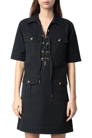 Zadig & Voltaire Record Military Cotton Mini Dress