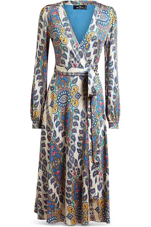 Etro Printed Wrap Midi Dress