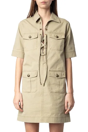 Zadig & Voltaire Record Military Cotton Mini Dress