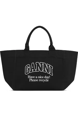 Ganni Contrast Logo Xxl Shopper Tote
