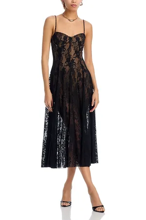 Norma Kamali Lace Bodysuit Midi Dress
