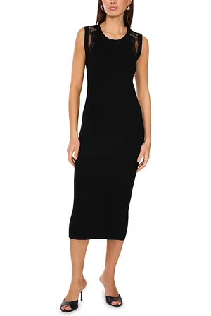 Vince Camuto Lace Shoulder Sleeveless Midi Dress