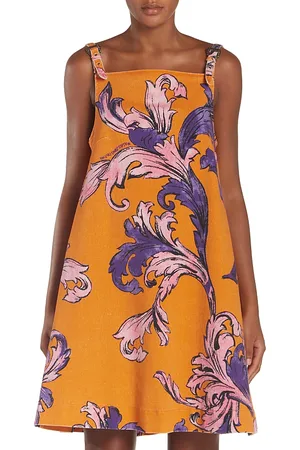 VERSACE Printed Buckle Strap Mini Dress