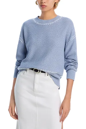 Aqua Whipstitch Crewneck Sweater