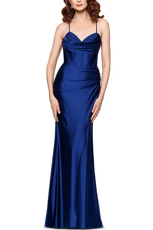 Aqua Satin Corset Gown