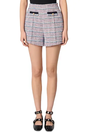 Maje Tweed Contrast Trim Shorts