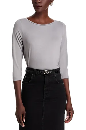 Majestic Three Quarter Sleeve Pleated Back Top