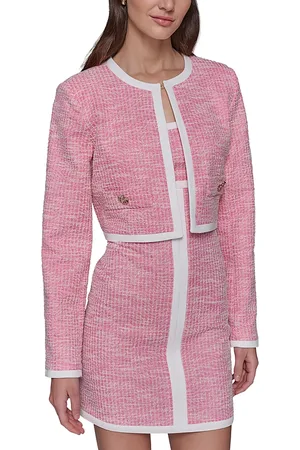 Karl Lagerfeld Contrast Trim Collarless Jacket