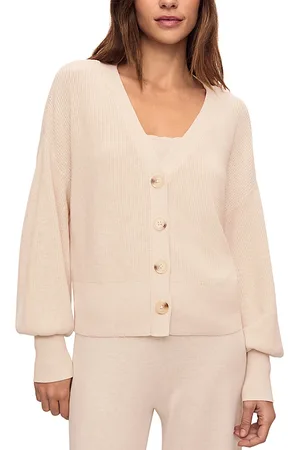 Eberjey Fine Gauge V Neck Cardigan Sweater