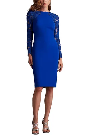 Tadashi Shoji Emille Embroidered Illusion Cocktail Dress