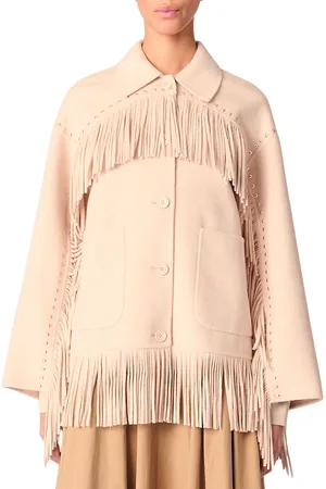 Maje Double Breasted Fringed Coat