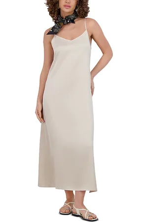 Point Satin A Line Slip Dress