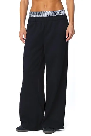 Edikted Gingham Boxer Detail Sweatpants