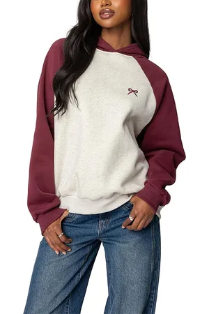 Edikted Raglan Bow Oversized Hoodie