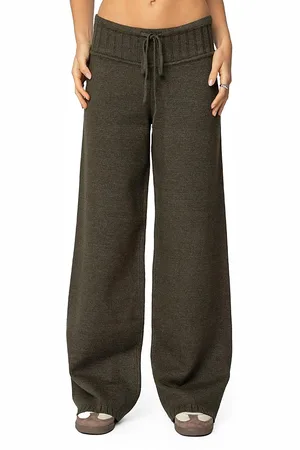 Edikted Russell Straight Leg Knit Pants