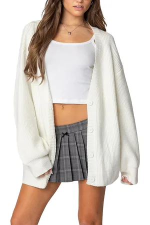 Edikted Mathilde Oversized V Neck Cardigan