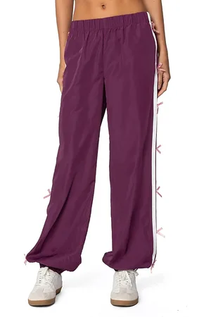 Edikted Bow Stripe Nylon Track Pants