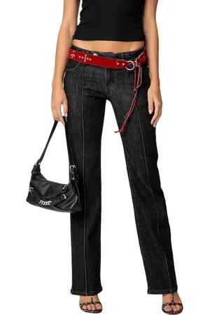 Edikted Avril Boot Cut Low Rise Jeans