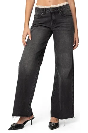 Edikted Karlie Lace Trim Jeans