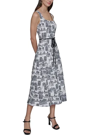 Karl Lagerfeld Square Neck Fit and Flare Dress