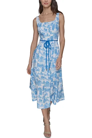 Karl Lagerfeld Square Neck Fit and Flare Dress
