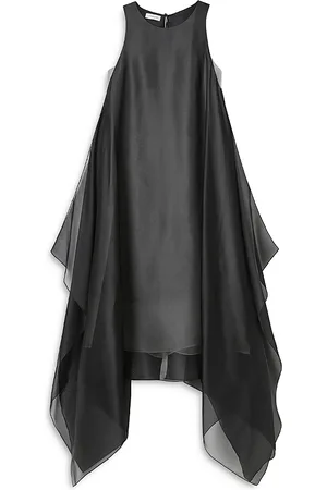 Lafayette 148 New York Layered Silk Handkerchief Dress