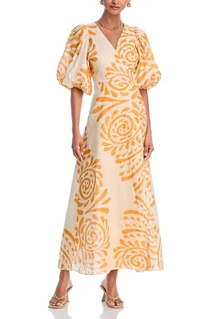 Juan de Dios Linen Printed Midi Dress
