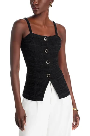 Misook Front Button Tank Top