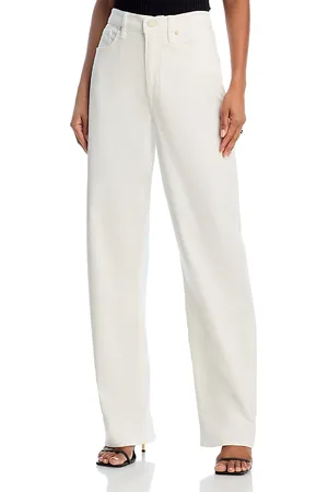 GOOD AMERICAN Twill Good Barrel High Rise Jeans in White