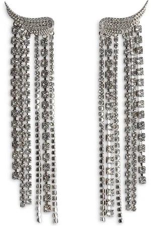Zadig & Voltaire Rock Silver Tone Diamante Drop Earrings