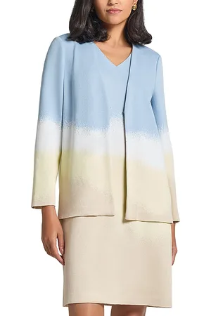 Misook Landscape Print Knit Jacket