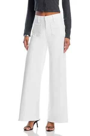 Mother High Rise Patch Pocket Wide Leg Jeans in