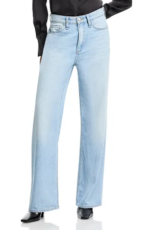 RAG&BONE Logan Featherweight Mid Rise Wide Leg Jeans in