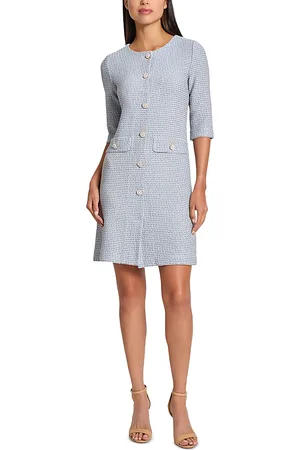 Misook Modern Fit Tri Color Tweed Dress