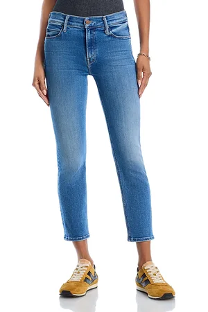 Mother The Dazzler High Rise Cropped Straight Jeans in