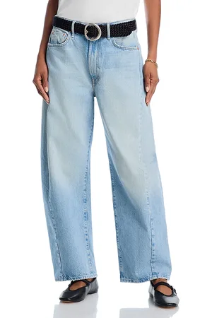 Mother The Full Pipe Flood High Rise Barrel Jeans in