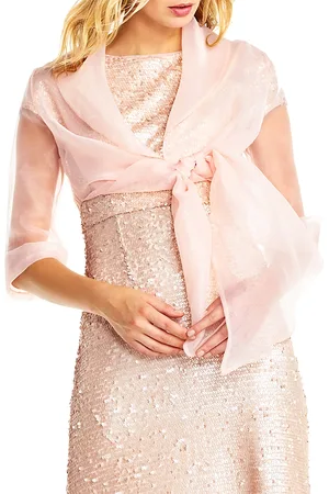Adrianna Papell Organza Tie Front Wrap Jacket