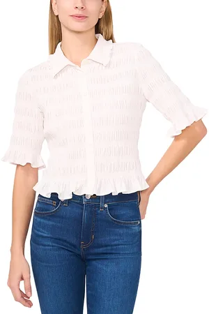 CE&CE Smocked Elbow Sleeve Ruffle Blouse