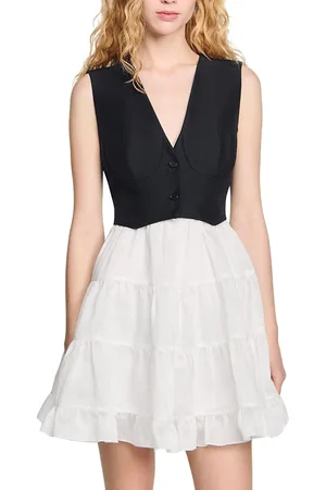 Sandro Two Tone Short Dress
