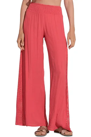 Delan Crochet Inset Swim Cover-Up Pants